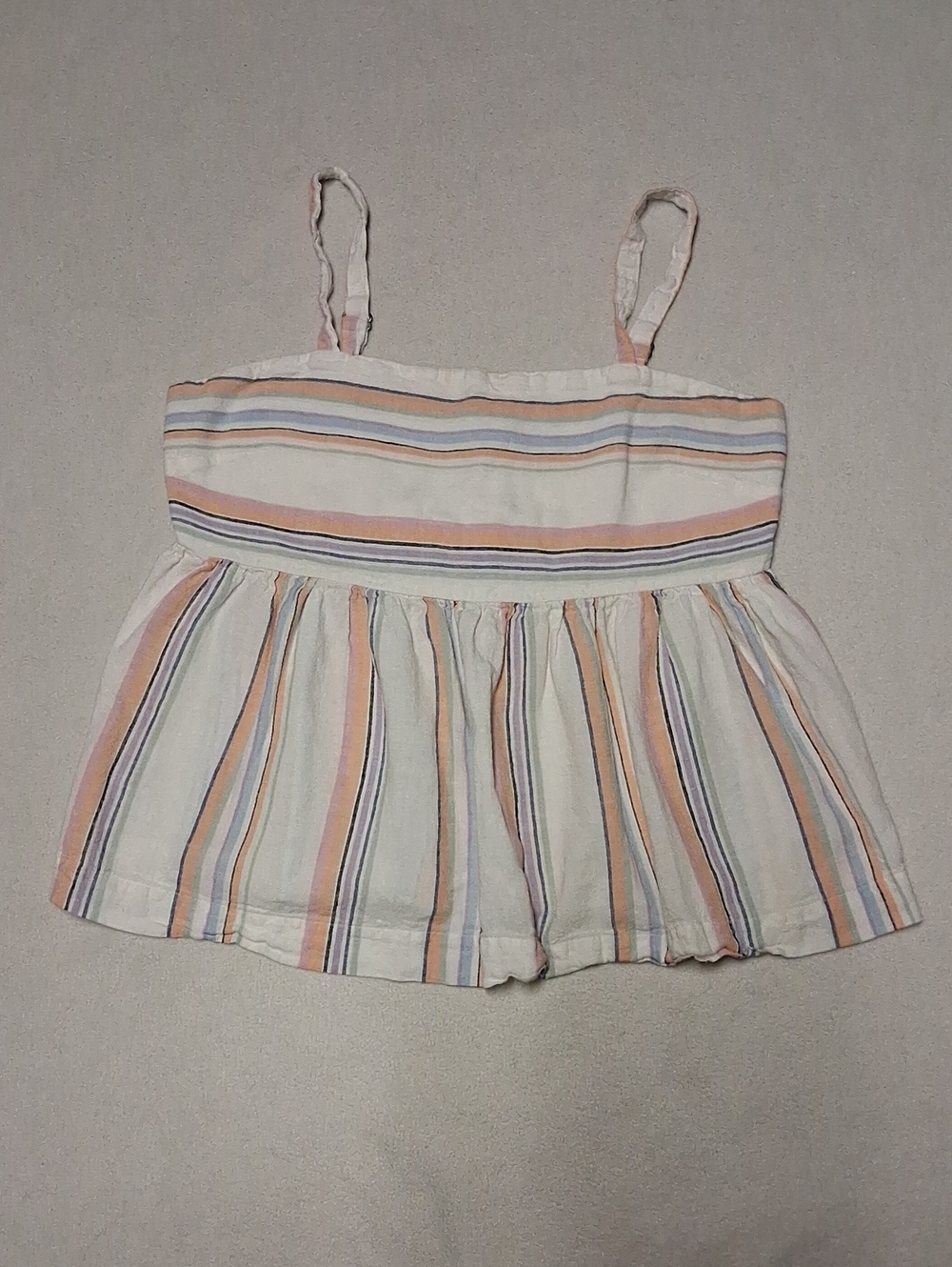 Pastel Striped Spaghetti Strap Camisole in Cream and Peach